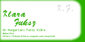 klara fuksz business card